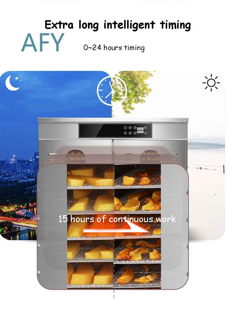 Large Food Dehydrator for Fruit Vegetable Herbal Meat Sausage Drying Machine 220V Home Kitchen Appliance Healthy Snack Maker