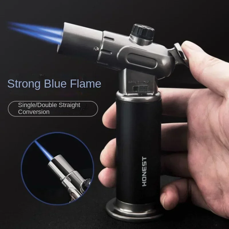 HONEST Metal Single and Double Fire Switching Inflatable Welding Gun Windproof Lighter Outdoor Camping Barbecue Jewelry Welding