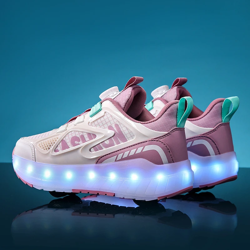 

Student Roller Sneakers (Lightweight): Boys' & Girls' Wheeled Sneakers, Teens' Roller Skates for Commuting