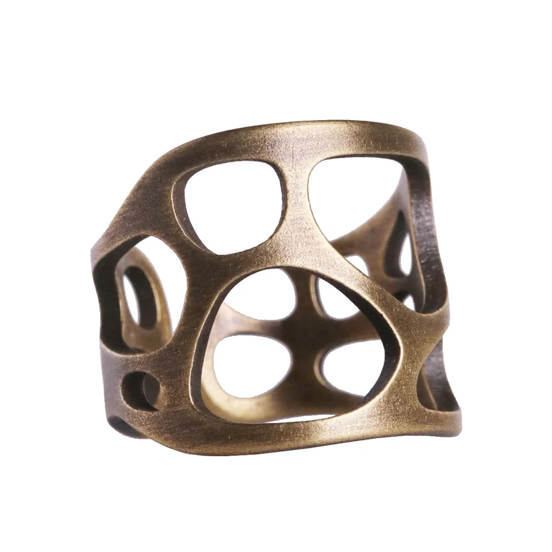 

Hollow creative copper ring, wide edge boasting edge design, personalized retro big ring jewelry,men's and women's trendy models