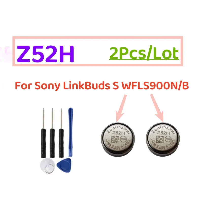 2Pcs For Sony LinkBuds WFL900/H Earphone Original Z52H New Battery For Sony LinkBuds S WFLS900N/B, Z32H