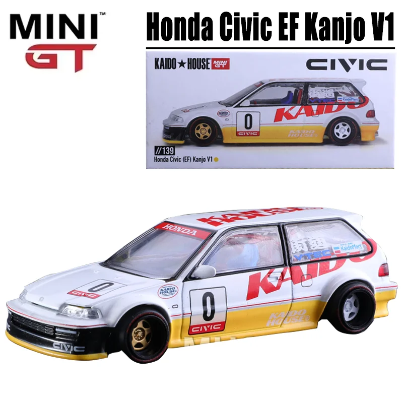 KAIDO HOUSExMINIGT 1/64 Honda Civic EF Kanjo V1 Giocattolo in lega Veicolo a motore Pressofuso in metallo Modello regalo