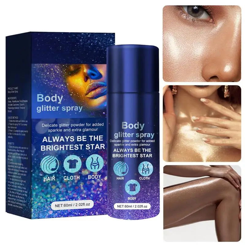 Body Glitter todo o corpo em pó shimmer duradouro para mulheres, maquiagem diária do rosto, trabalho em casa, encontro de namoro