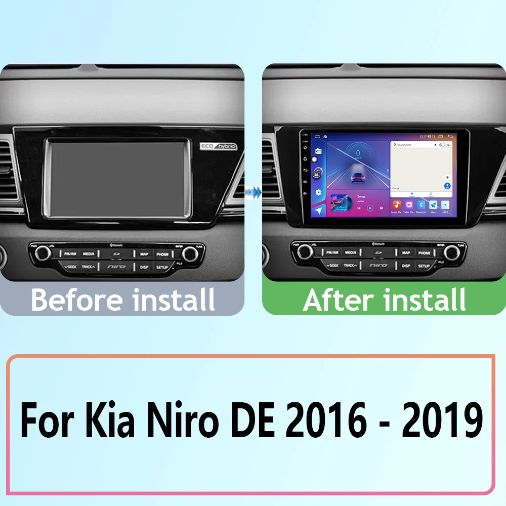 Auto Android per Kia Niro DE 2016 - 2019 autoradio Stereo Carplay lettore multimediale navigazione GPS QLED WIFI No 2din DVD 7862 BT