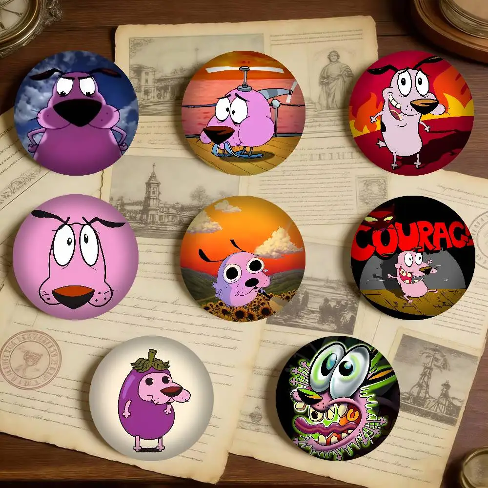 Badges et broches créatifs et amusants en forme de chien C-Courage, style dessin animé, pour vêtements et sacs à dos, bons cadeaux pour enfants et amis