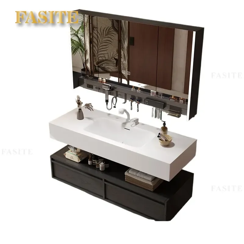 For Italian Minimalist Bathroom Rock Slab Hot Bending Basin Toilet Wash Basin Combination Washbasin Modern Vanity Sink