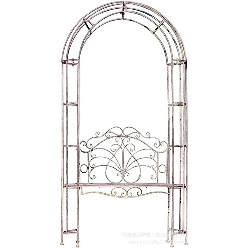 American retro old outdoor wrought iron rose climbing vine arch flower stand garden villa terrace courtyard decoration