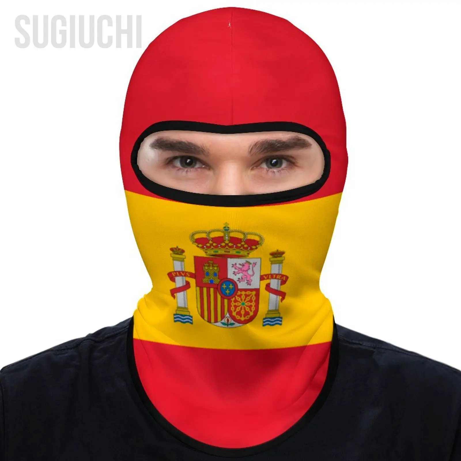 

Spain Flag Outdoor Cool Sunscreen Motorcycle Face Mask Moto Biker Wind Cap Mask Stopper Windproof Bicycle Cycling Headgear