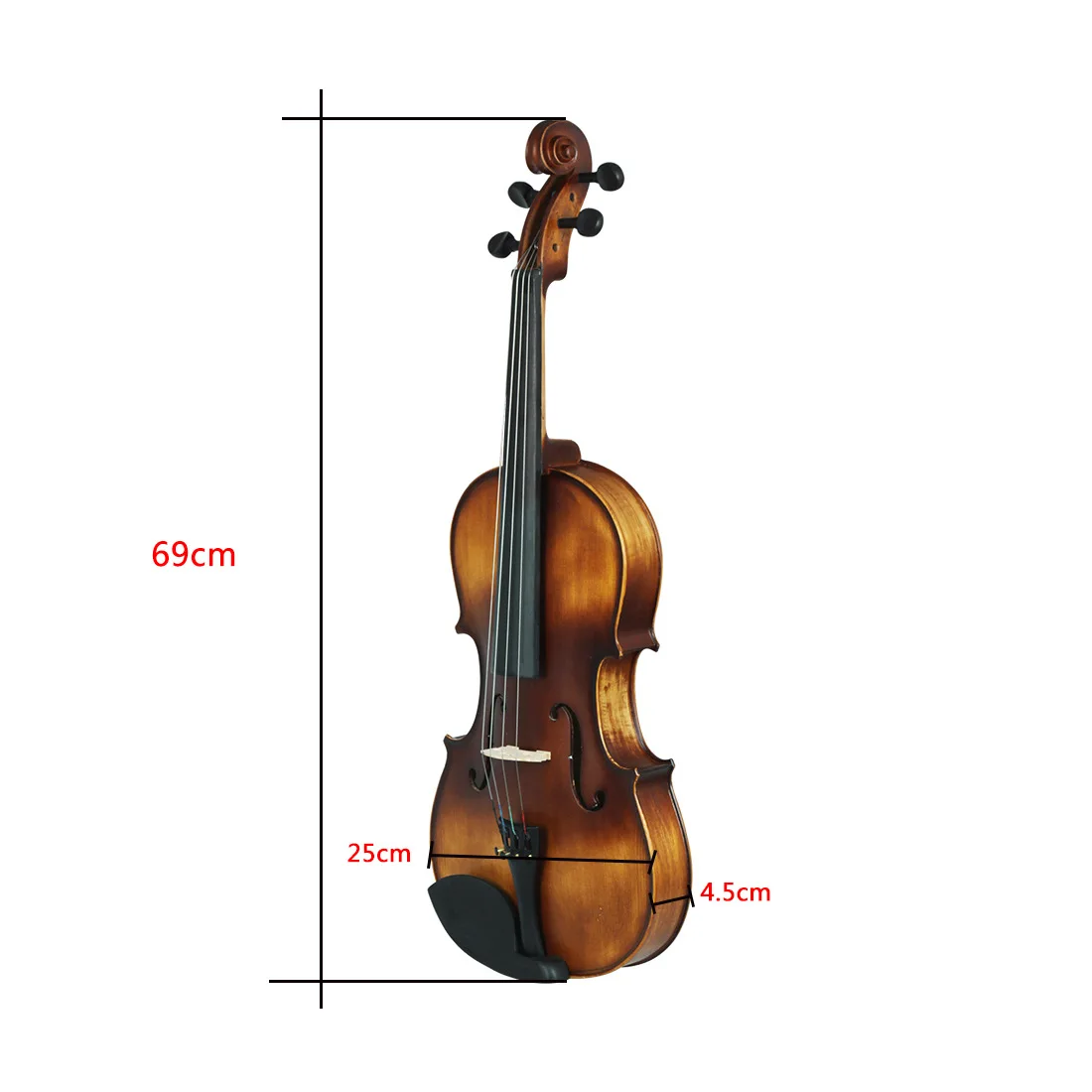 Solid Wood Viola Retro Matte Finish 4String Musical Instrument Stable Balanced Tone For Beginner And Intermediate Music Learners
