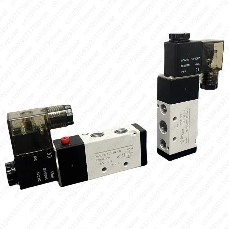 4C210-08 AC220V DC24V Pneumatic Two Position Five-way Solenoid Valve