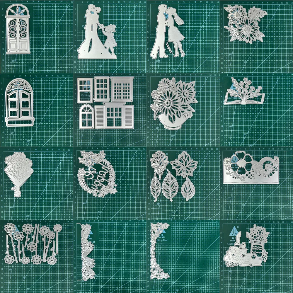 Craft Metal stencil mold Cutting Dies leaves flower window Couple scrapbook die cuts Album Paper Card Craft Embossing