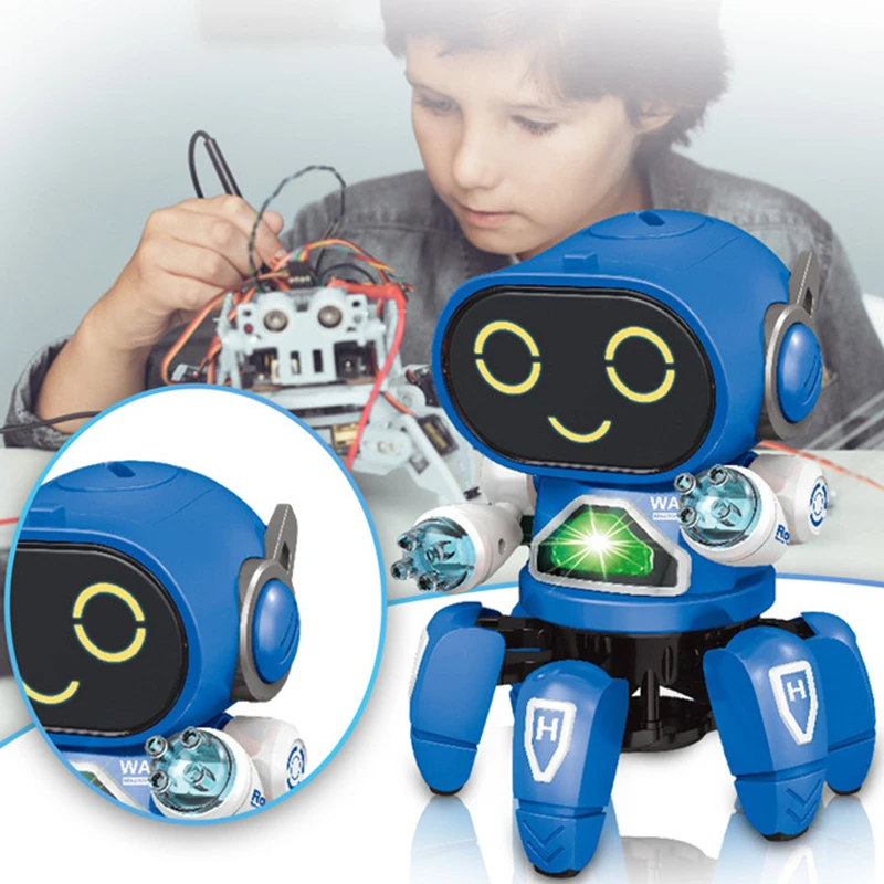 ZK30 Dropshipping Elettrico Sei Artigli Pesce Danzante Robot Giocattolo Per Bambini Con Luce E Musica Per Bambini Giocattolo Divertente Regali Di Compleanno