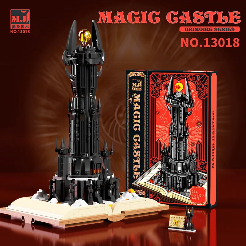 966PCS Torre Nera Libro Magico Building Blocks Castello Magico Scuro Modello di Montaggio Mattoni Con Luci Giocattoli Per Bambini Regali Di Natale