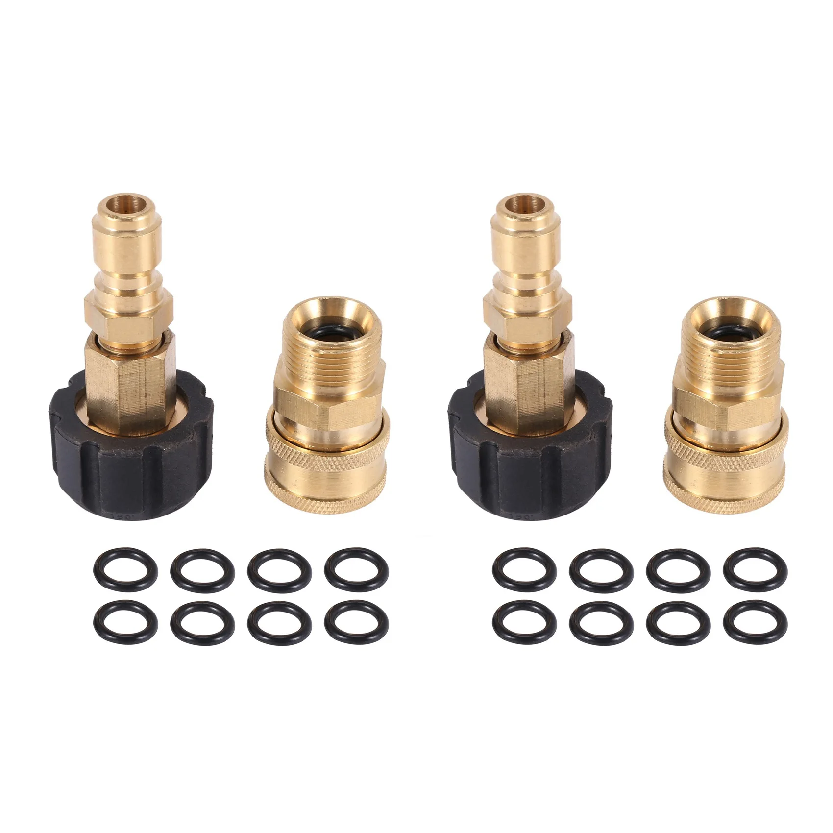 SDFC-3X Pressure Washer Adapter Set, Quick Connector, M22 14Mm Swivel To M22 Metric Fitting,M22-14 Swivel + 3/8 Inch Plug