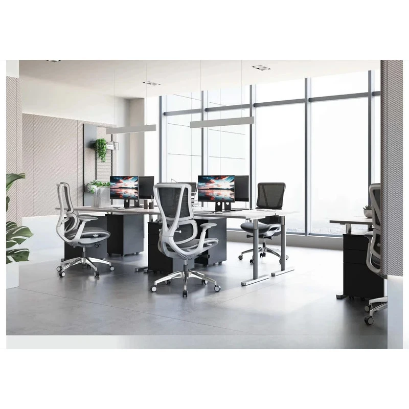 Modern Office Comfor Revolving Ergonomic Mesh Chair Aluminum Base L Furniture