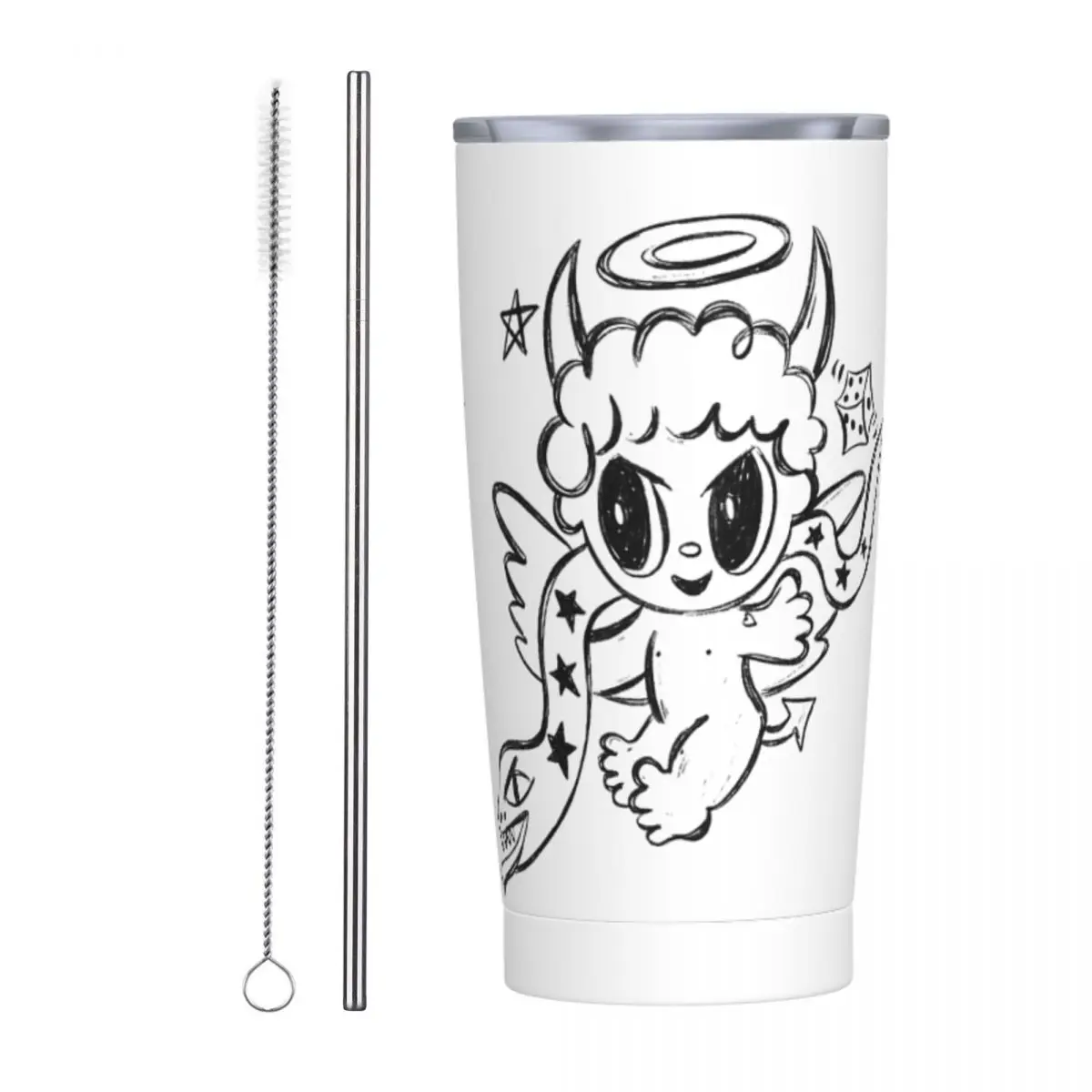 Devil Angel Karol G Album 2023 Insulated Tumbler with Straws Lid Stainless Steel Coffee Mugs Double Wall Car Bottle Cups, 20oz