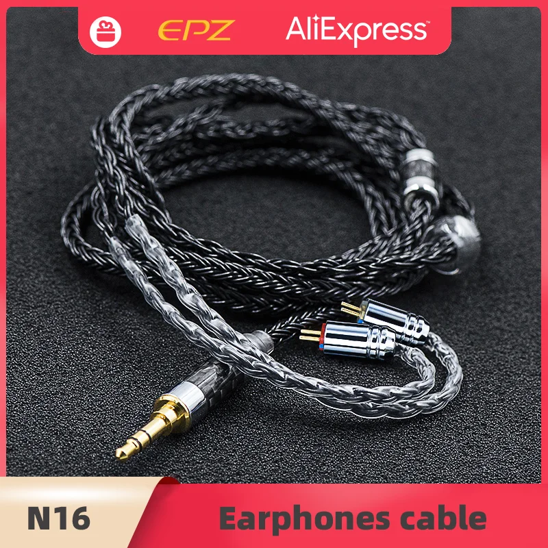 

EPZ N16 Earphone Cable Single Crystal Copper Upgrade Cable Metal Plug HIFI Sound Quality 2.5/3.5/4.5mm 2 Pin 0.78mm/MMCX