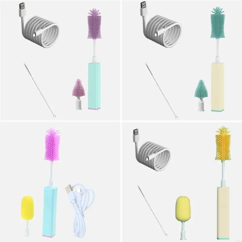 090B Gentle on Bottles Electric Cleaning Brush with Soft Silicone 2 Speed Electric Bottle Brush for Baby Feeding Accessories