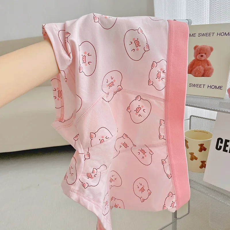 Boxers respirants en coton pour hommes et femmes, sous-vêtements mignons, joli overrose, sweety, dessin animé, personnalité de la mode, élasticité,