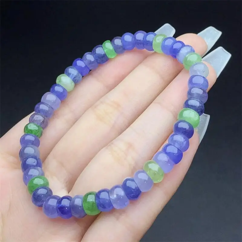 Natural Tanzanite Bracelet Round Beads Reiki Healing Fengshui Stone Fashion Jewelry Gift For Women Men 1PCS