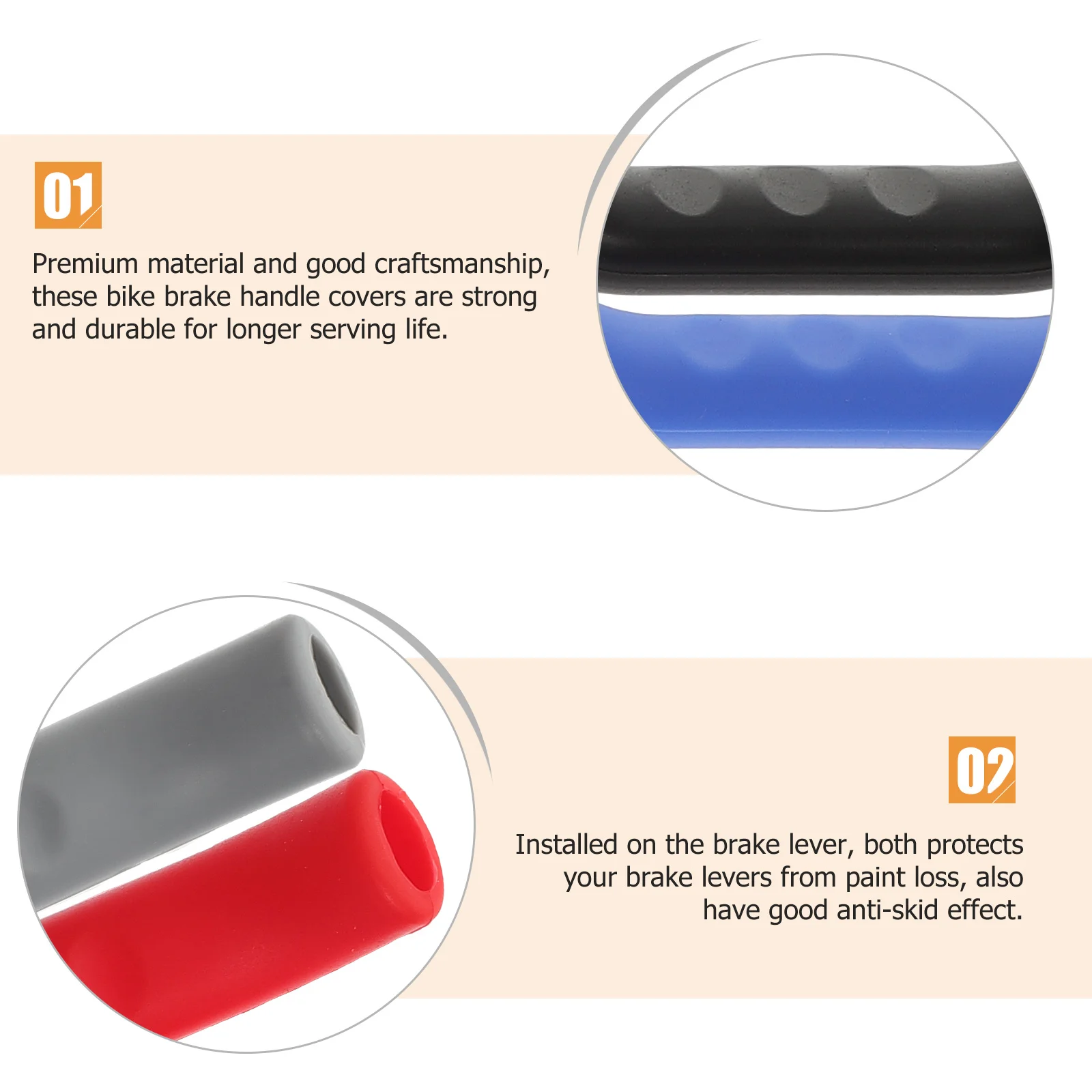 

Silicone Brake Handle Covers For Mountain Bike Durable Anti-Slip Cycling Grips Outdoor Bike Brake Sleeve