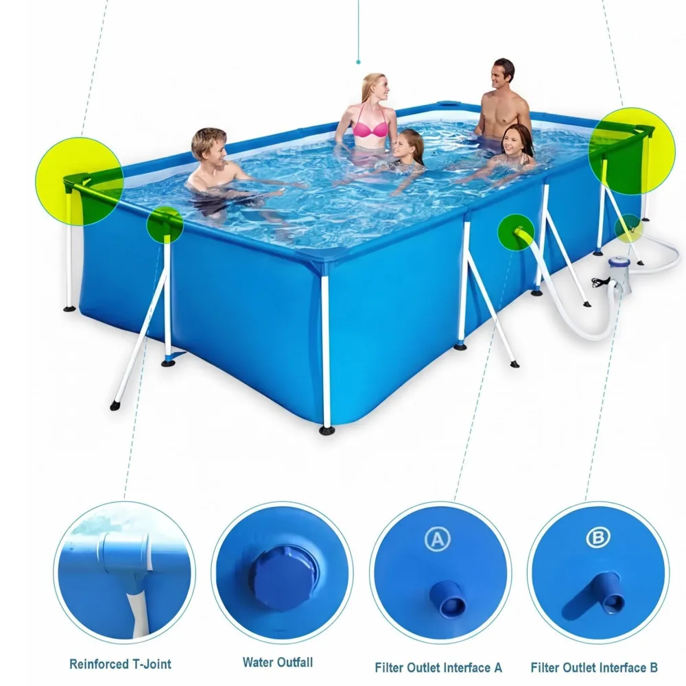 56401 221*150*43cm 1200l Splash Jr. Frame Pool/87x59x17