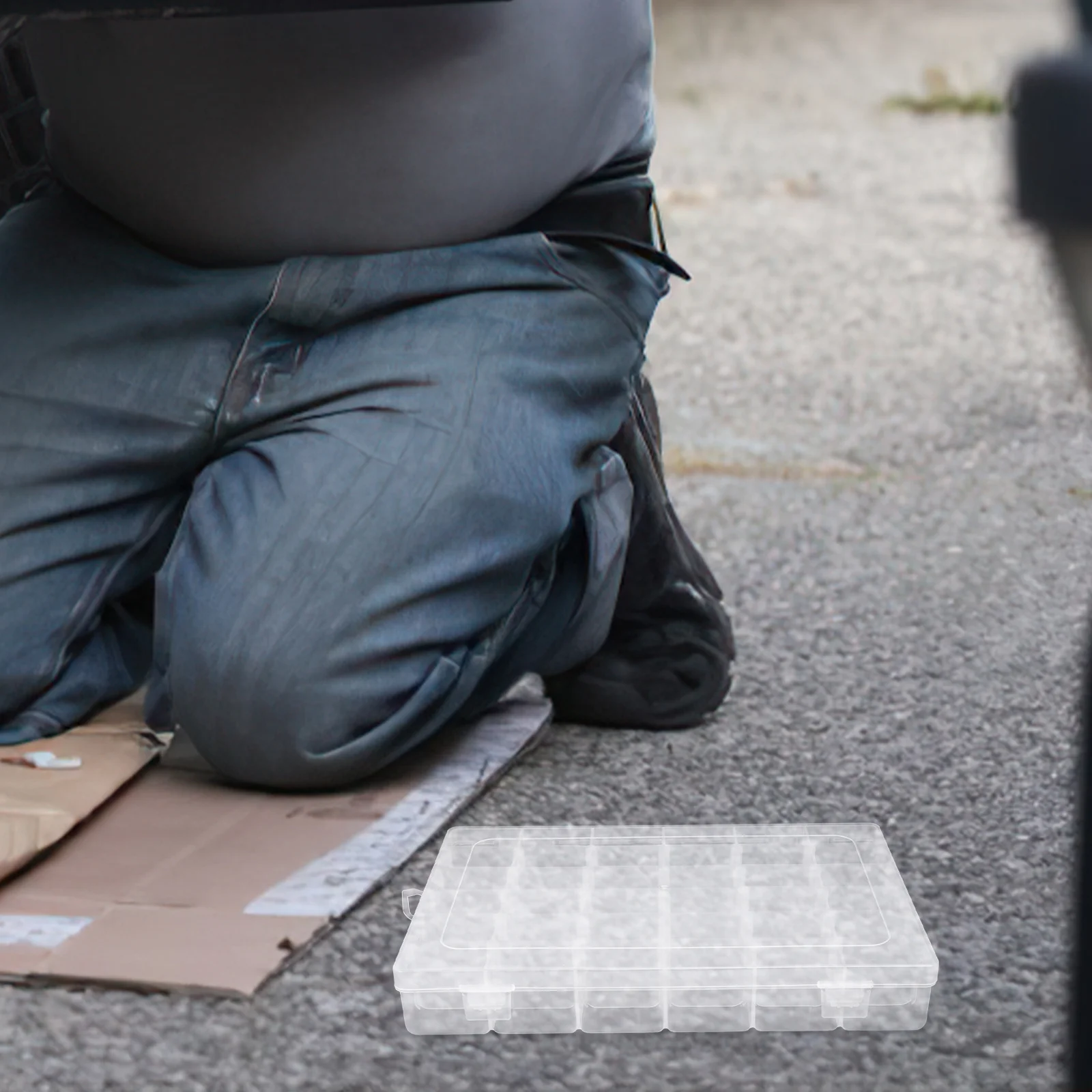 

Plastic Grid Box for Organizing Beads Jewelry Nails Charms Screws Bolts Storage Container with Compartments Multi-Compartment