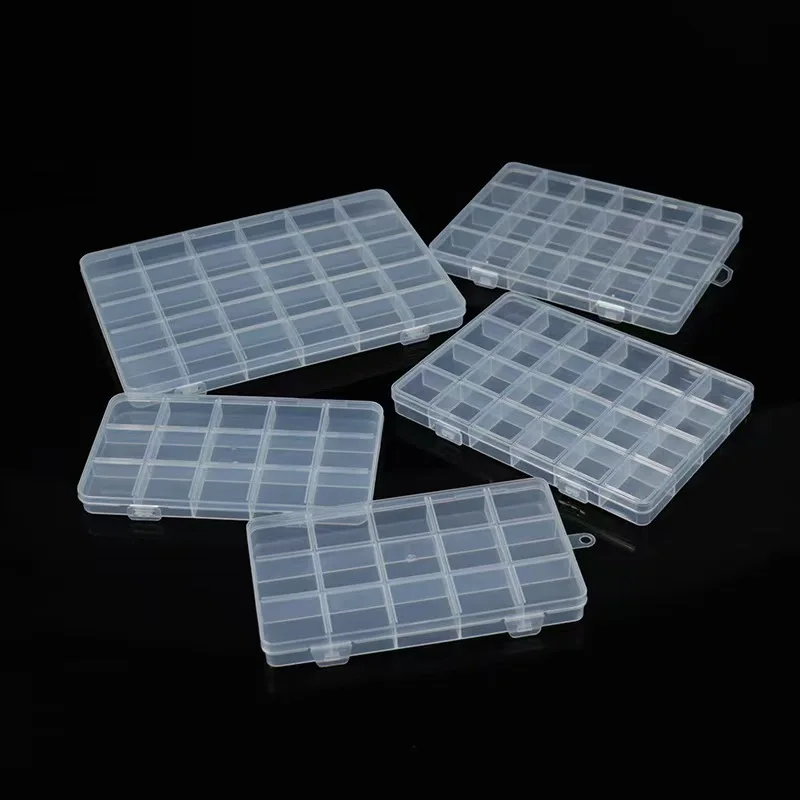 

Practical Compartment Plastic Transparent Storage Box Jewelry Earring Bead Screw Holder Case Display Organizer Container