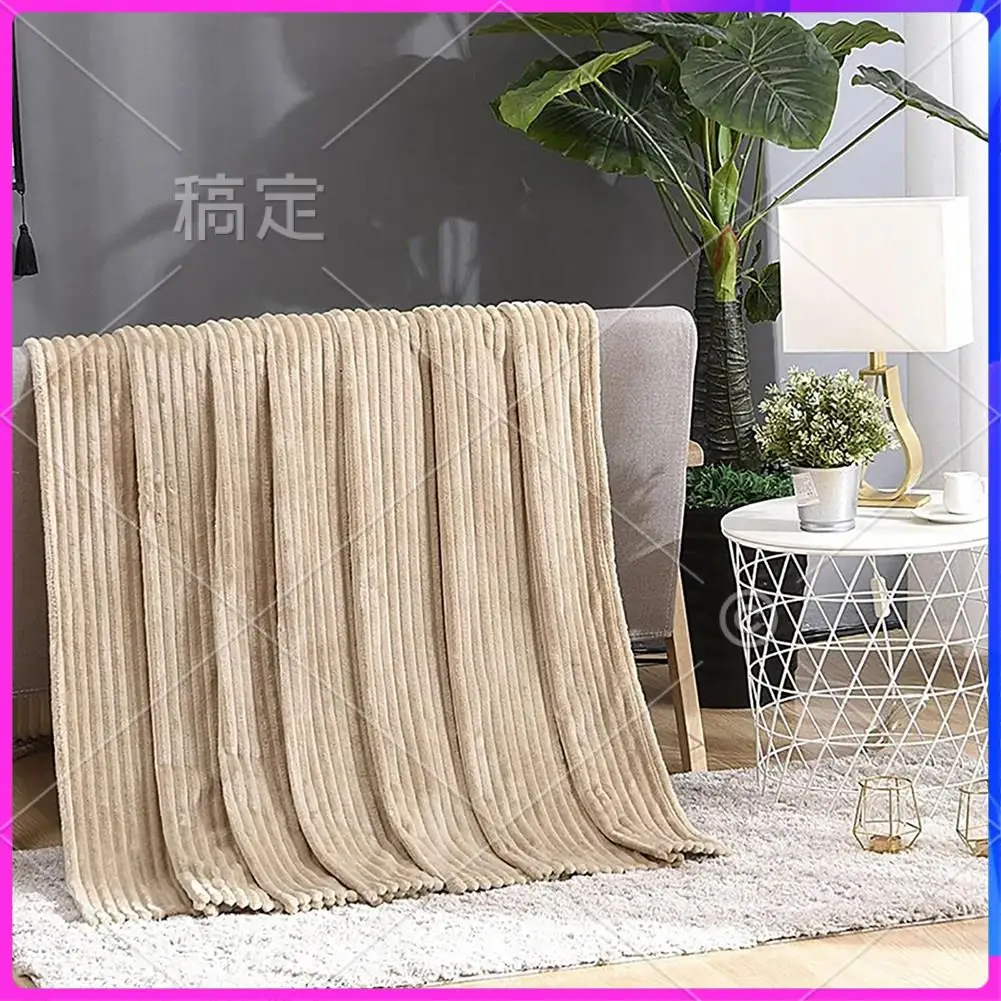 

AR-Flannel Fleece Throw Blanket For Sofa Soft Blanket Solid Color Bedspread Plush Cover For Bed Gift