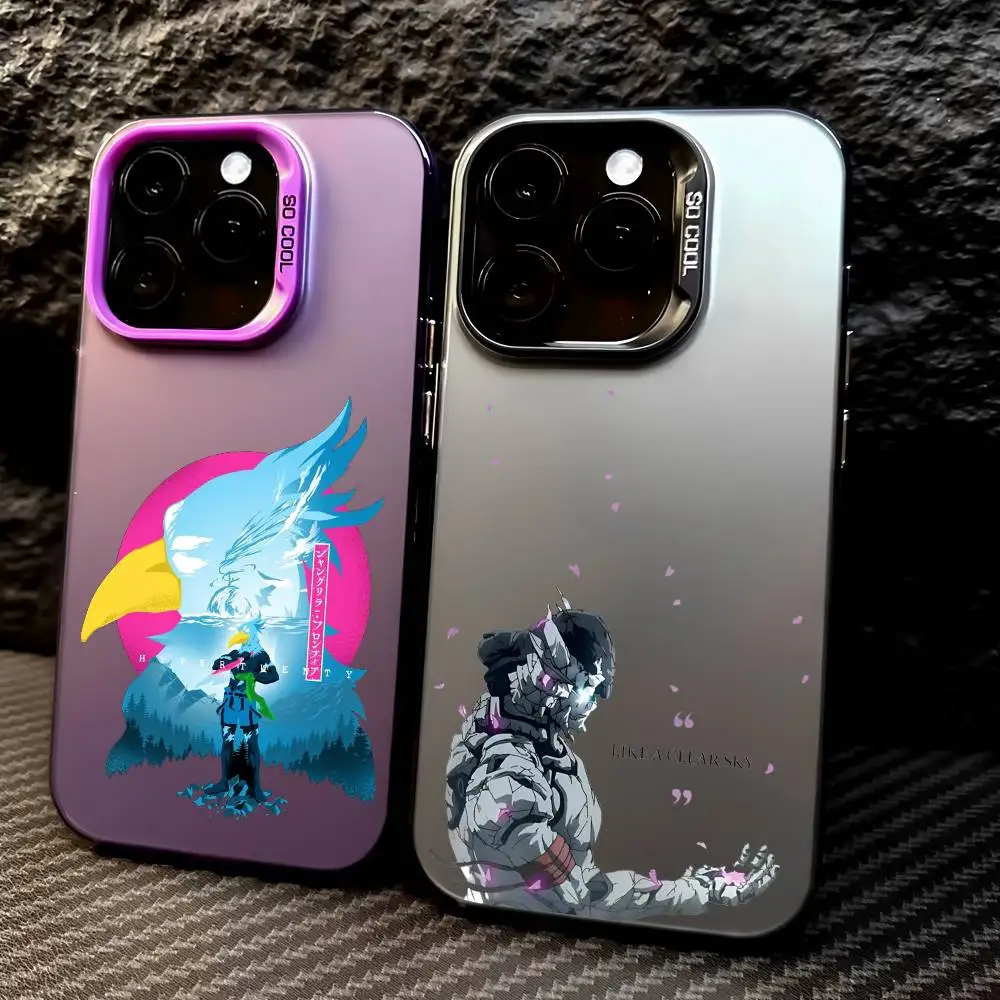 Чехол для телефона аниме Shangri La Frontier для IPhone 16, 15, 14, 13, 12, 11 Pro Max, специальная металлическая серебряная кнопка, гальванический мобильный телефон