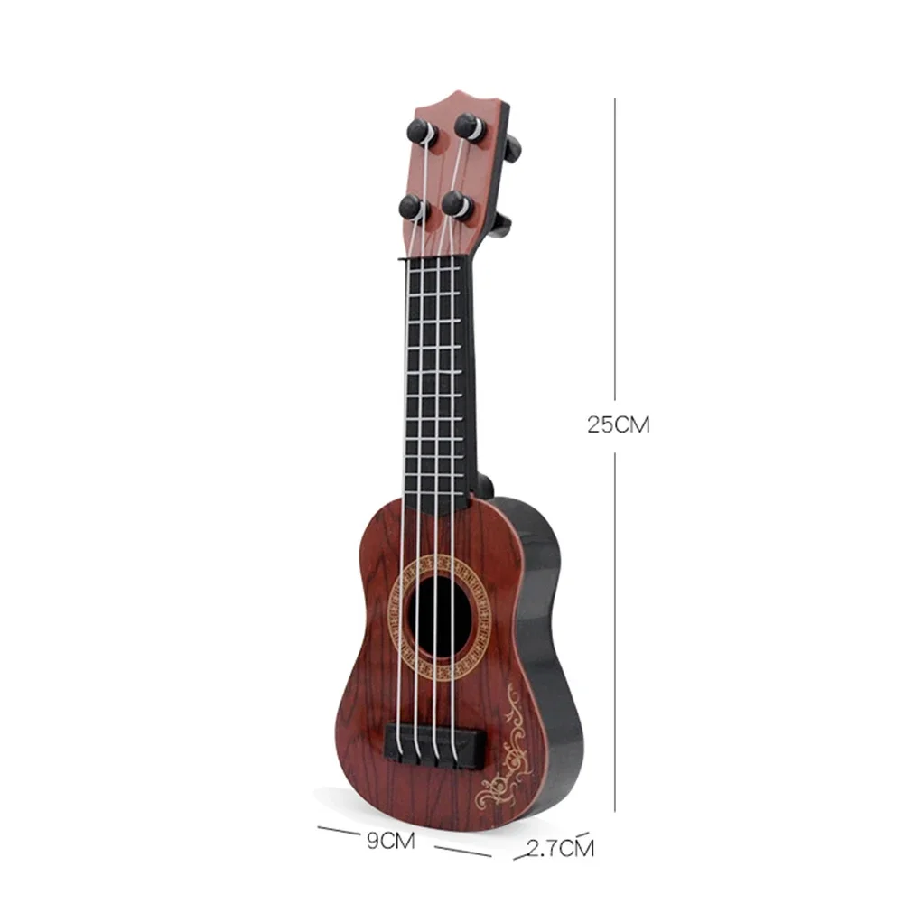 Mini Guitar 4 Strings Classical Ukulele Guitar Toy Musical Instruments for Kids Children Beginners Early Education Small Guitar