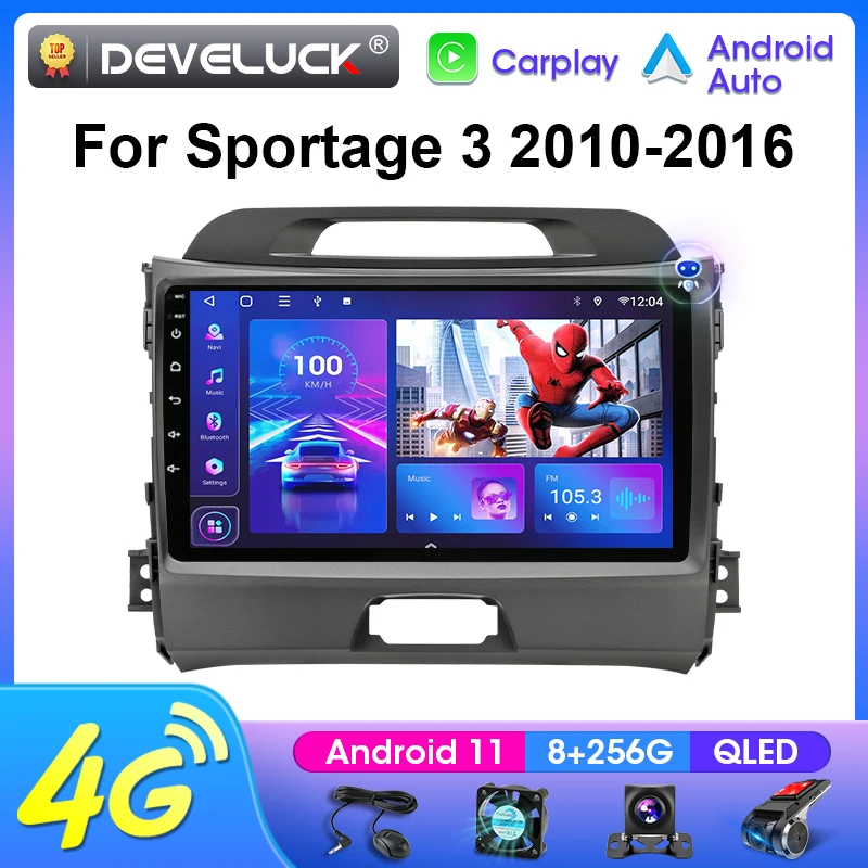 

Автомагнитола 2 Din Android 11, мультимедийный видеоплеер для KIA Sportage 3 2010-2016, навигация IPS Carplay, стереоколонки, Авторадио