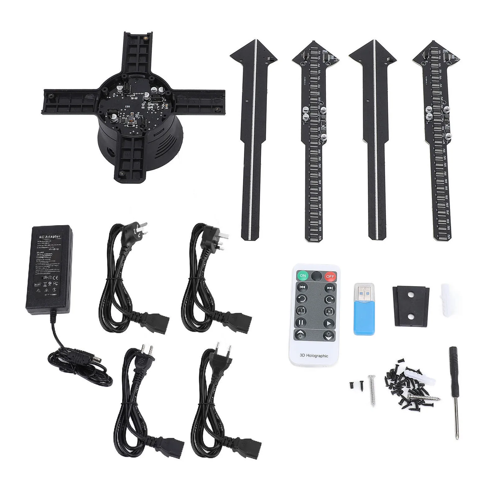 جهاز عرض مروحة الهولوغرام 2000x596 مروحة الهولوغرام ثلاثية الأبعاد مدمجة في 8 جيجابايت بطاقة الذاكرة آلة الإعلان رقائق LED لنظام التشغيل Windows 7 10 #3