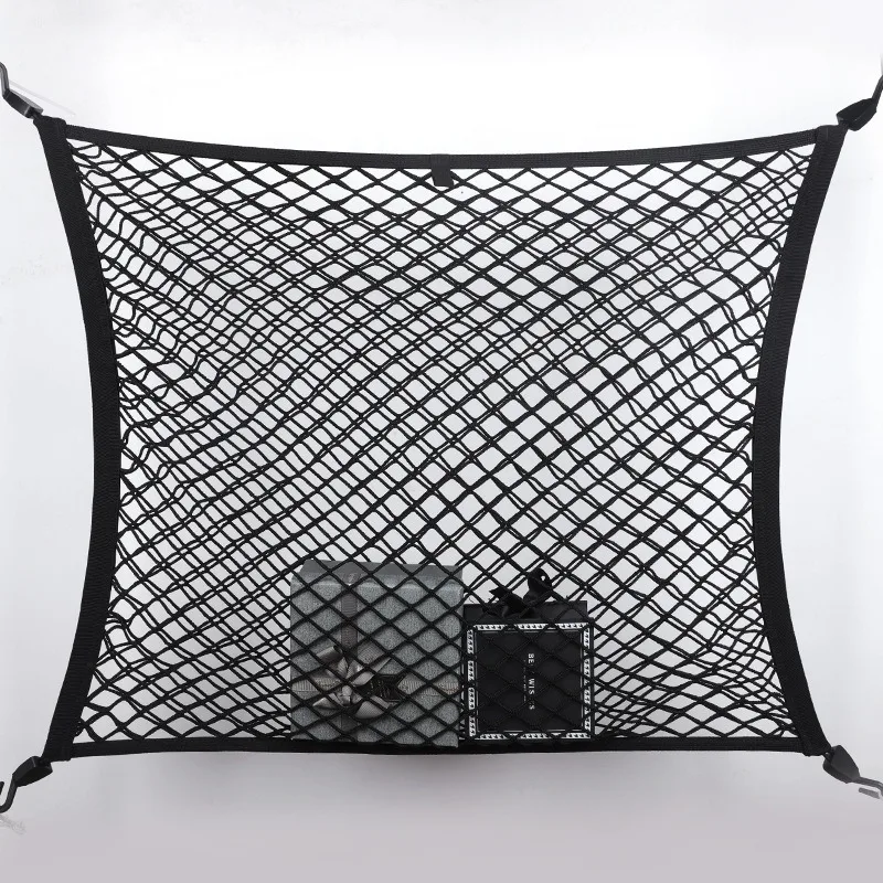 Car Storage Net Single Double Layer Flat Mesh Elasticity Universal Auto Trunk Net Interior Storage Mesh Bags Home Organization