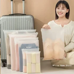 10PCS Travel Frosted Ziplock Bag PE Storage Bag Plastic Zipper EVA Translucent Bag Waterproof Packaging Bags