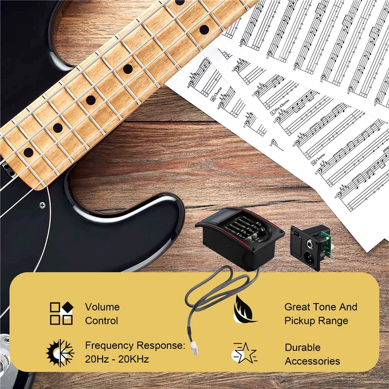 SYDS LC-5 5 バンドギターピックアップ EQ イコライザーアコースティックギタープリアンプ EQ イコライザーチューナーピエゾピックアップ