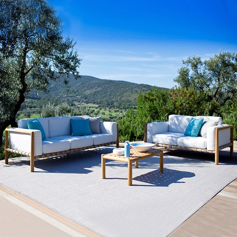 

2024 New Type Outdoor Furniture Teak Patio Furniture Luxury Garden Sofa Set