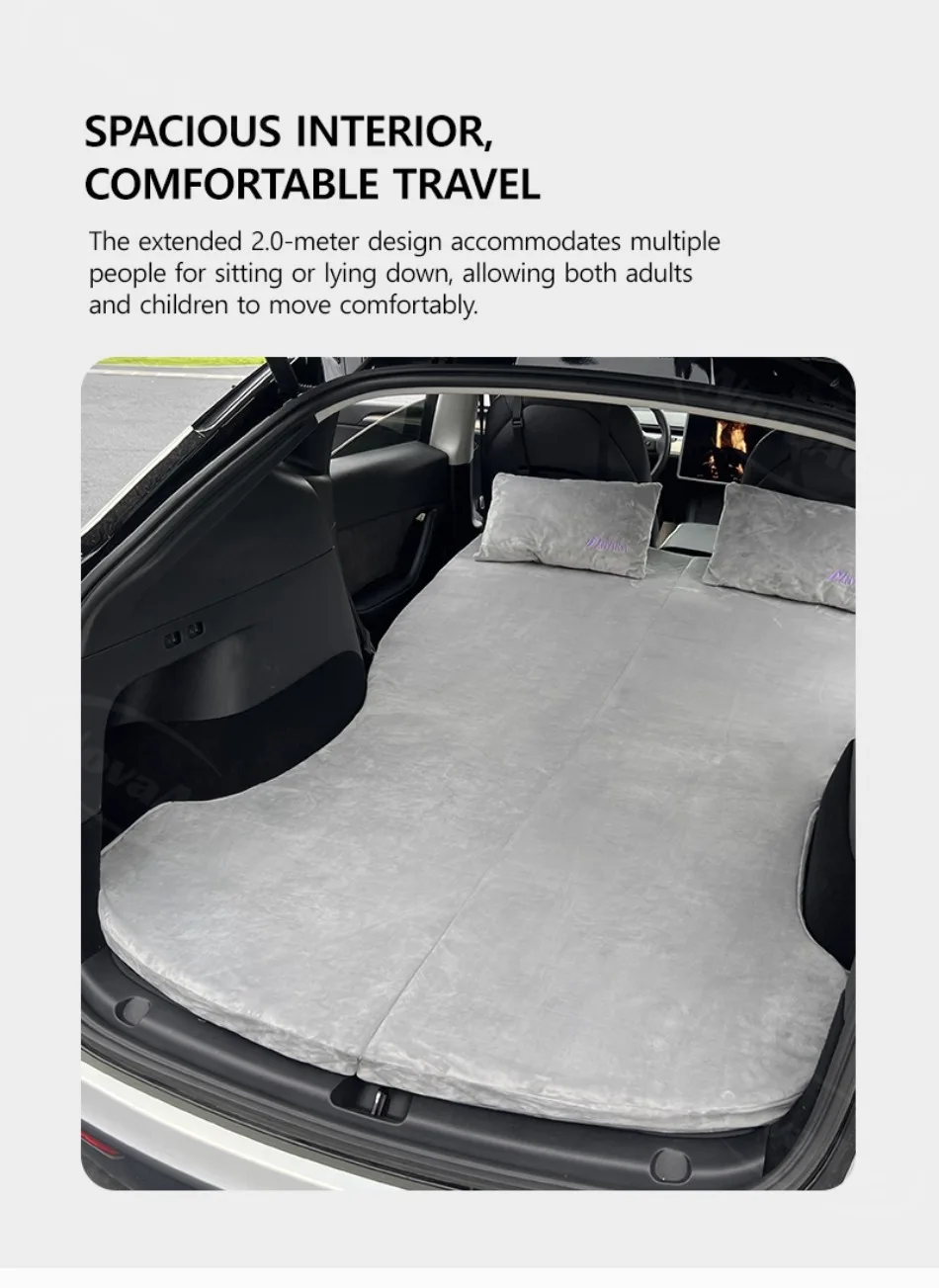 Car Mattress for Camping Trunk Memory Foam Mattress Foldable Memory Foam Car Bed Non-Slip Design for Tesla Model Y 3 2021-2026