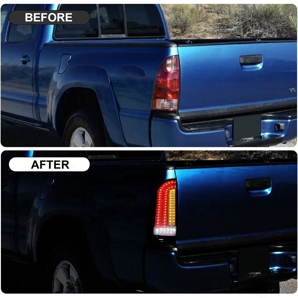 عدسة دخان متتابعة LED أضواء خلفية سوداء لـ 05-15 تاكوما