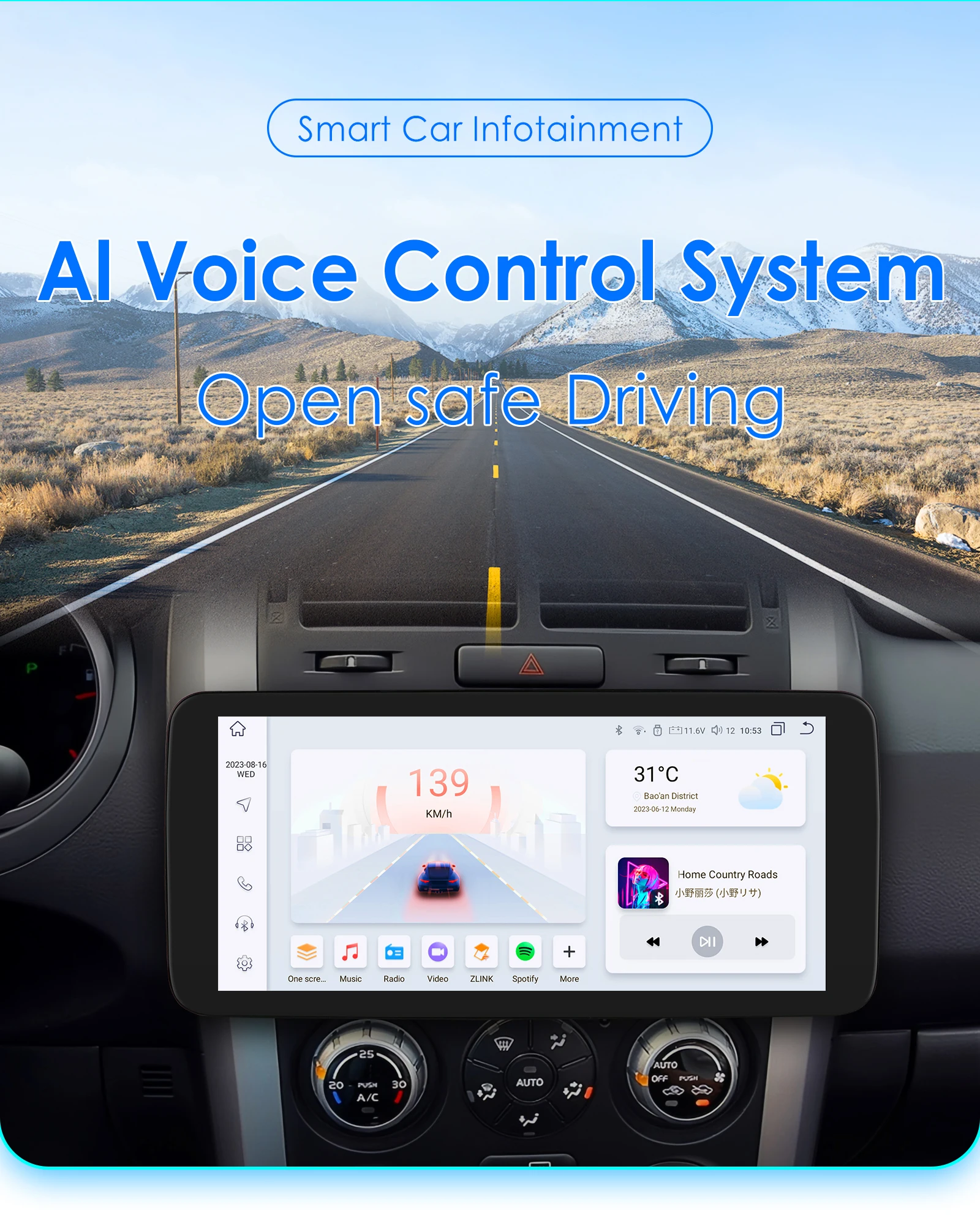Hizpo Carplay Android Auto Drehbarer Touchscreen Universal Radio 1 Din Auto-Multimedia-Player MP5 GPS Autoradio 8-Kern 7862S RDS – Detail 4