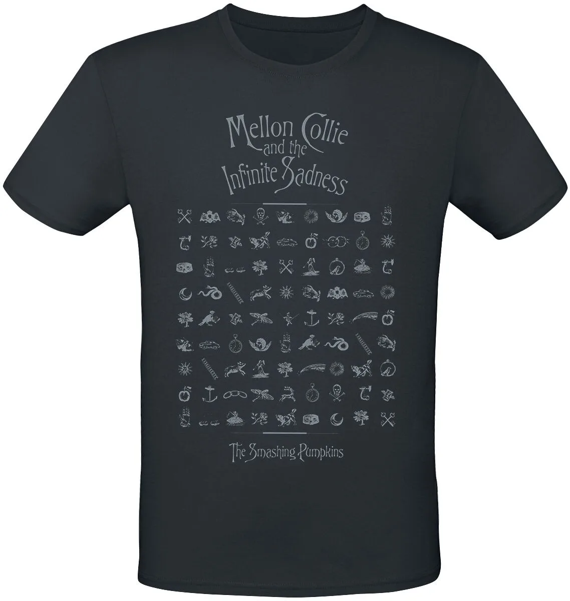 The Smashing Pumpkins Mellon Collie Symbol Grid Print T Shirt, 100% Cotton Casual Neutral Tee, Alternative Rock Streetwear