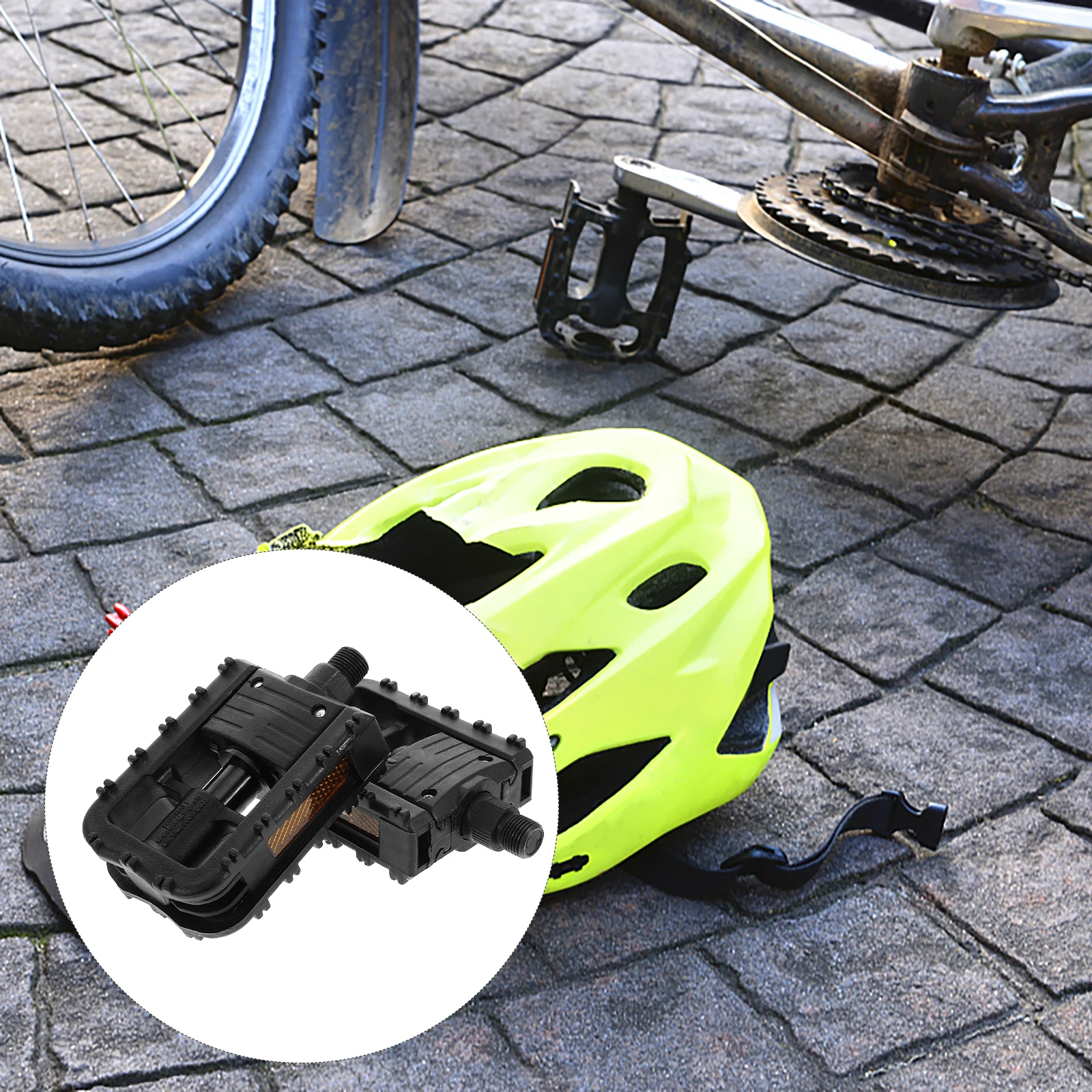 

2Pcs Foldable Mountain Bike Pedals Nylon Lightweight Non Slip Sealed Bearing Wide Platform Bicycle Pedals for Commuting Trail