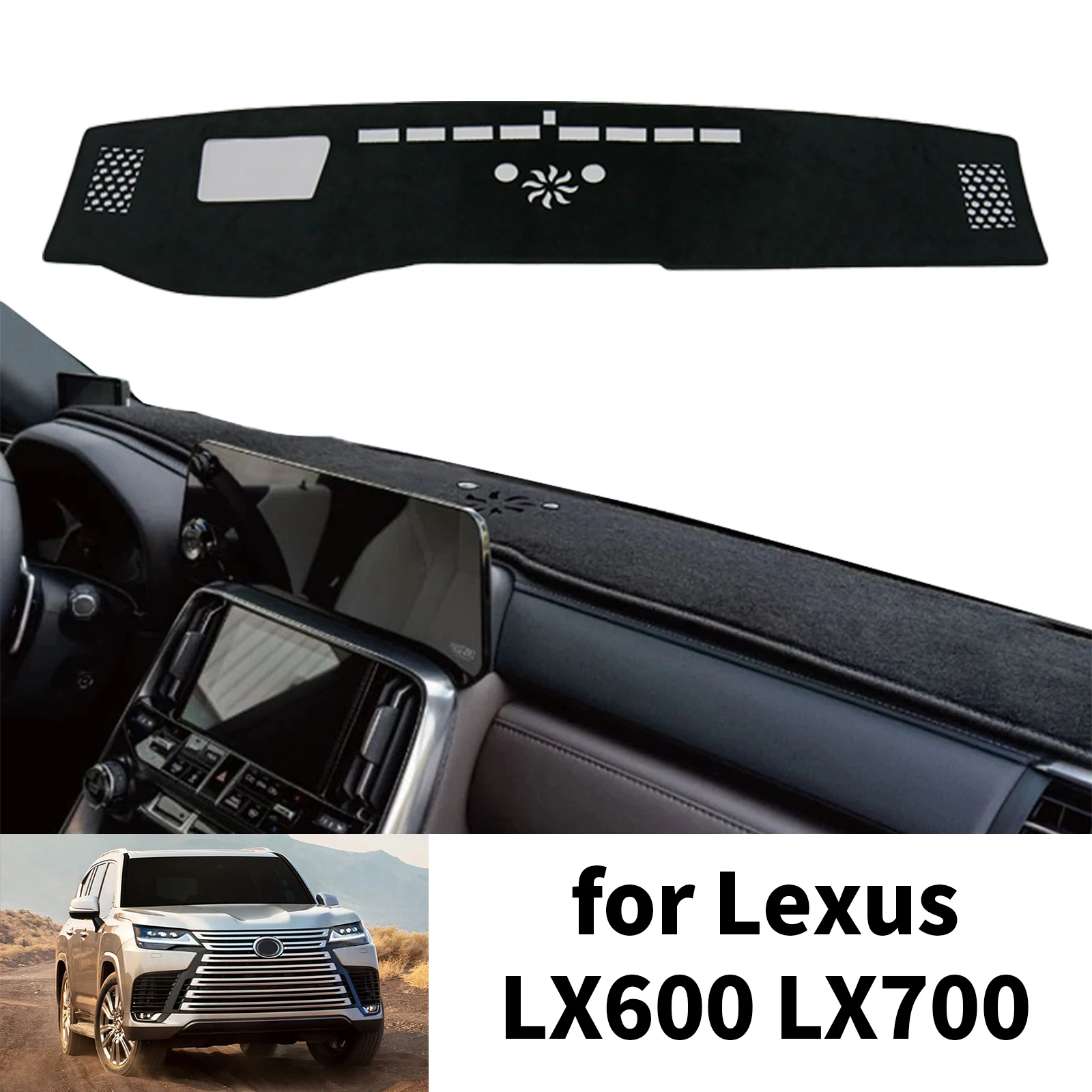 

Dashboard Cover Pad for Lexus LX600 LX700 LX 600 700 LX600H LX700H Dashmat Dash Mat Car Anti-Slip Sunshade Protective Carpet