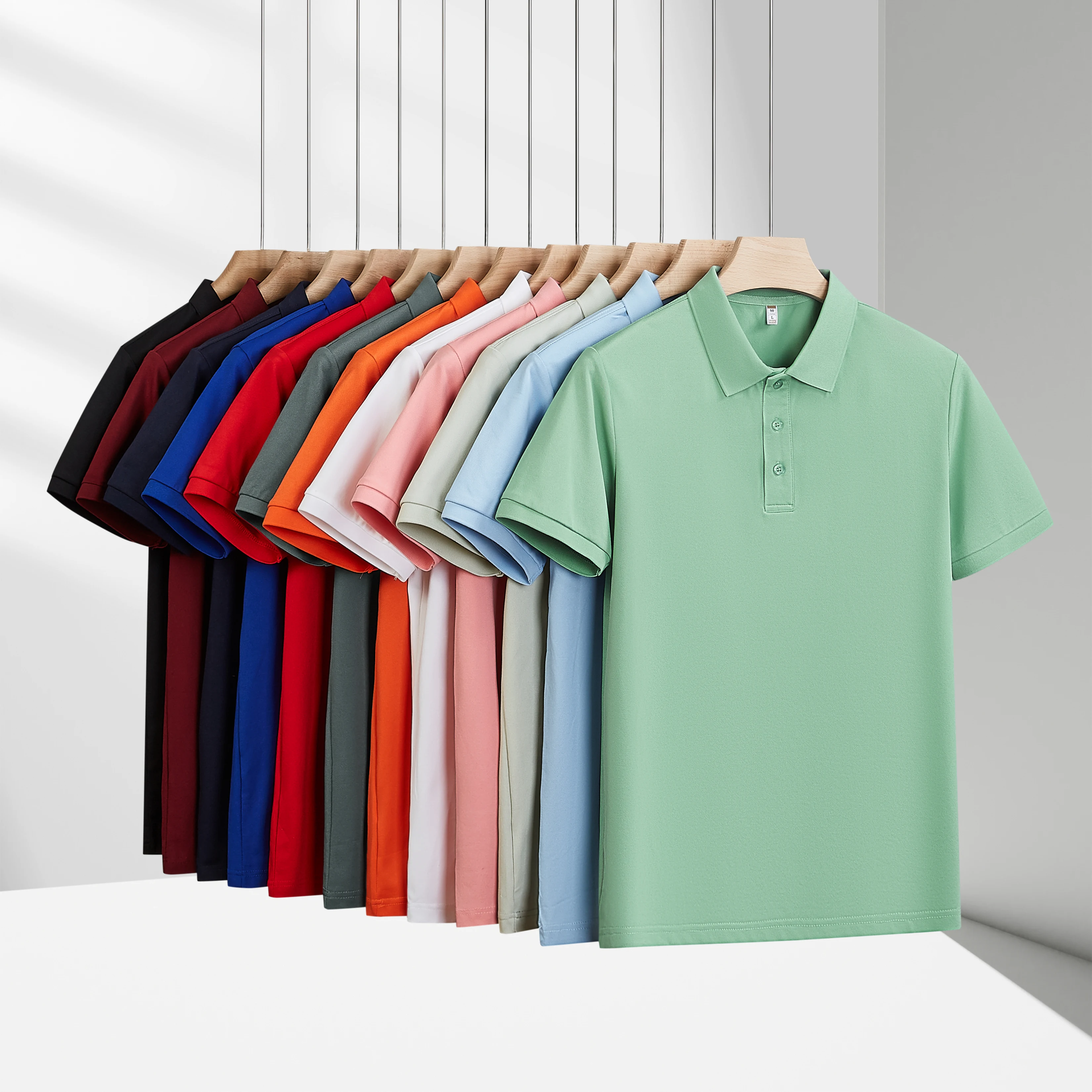 2026 Summer New Men's Solid Color Button Collar High Quality Polo Shirt Outdoor Fashion Trend Business Leisure Sports T-shirt