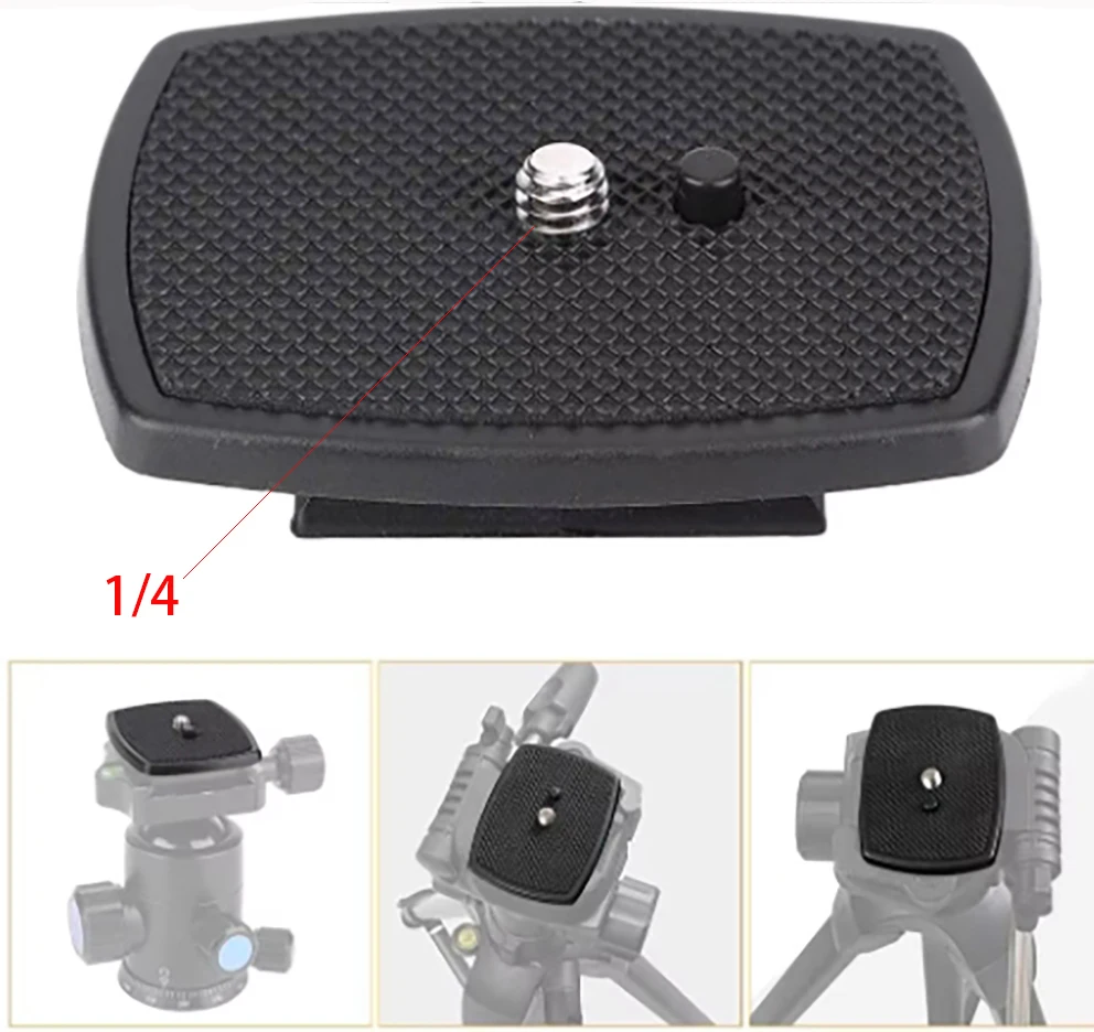 Camera Quick Release Plate QR Plate Tripod Mount Head for Yunteng VCT668 ST6/Camera Mount Bayonet 35x35mm Universal, 1/4 adapter