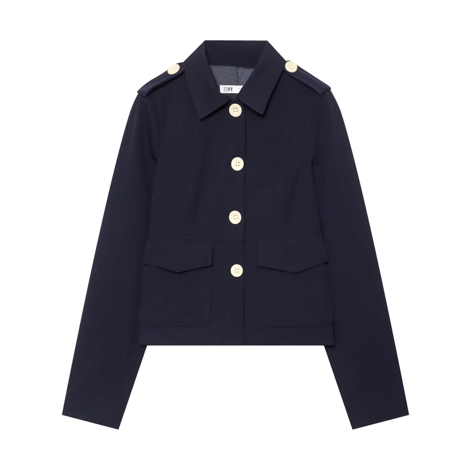 2026 early autumn new product women's clothing tripe strap decoration long sleeved lapel contrasting button pocket suit jacket
