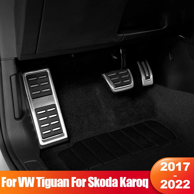 For Volkswagen VW Tiguan 2 mk2 Allspace For Skoda Karoq 2017 2018 2019 2020 2021 2022 Car Fuel Brake Pedals Cover Accessories