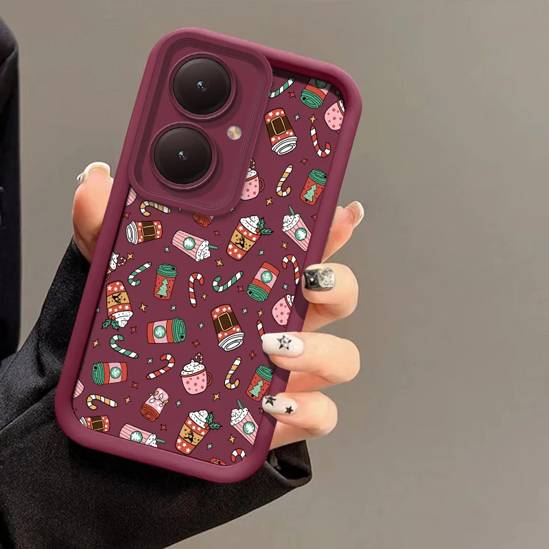 Funda de teléfono navideña a la moda para Xiaomi Poco F5 Pro F3 GT F2 F7 Ultra F4 X4 NFC X3 X7 X6 X5 Pro café té funda suave a prueba de golpes