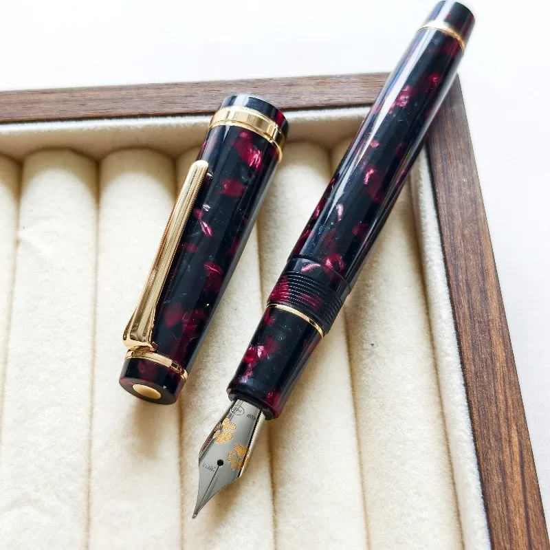 stylo-plume-balaoye-en-acrylique-rouge-pointe-longue-motif-chat-griffrant-f-m-coffret-cadeau-haut-de-gamme-pour-affaires-et-remise-de-diplome-pk-kaigelu-admok-m800