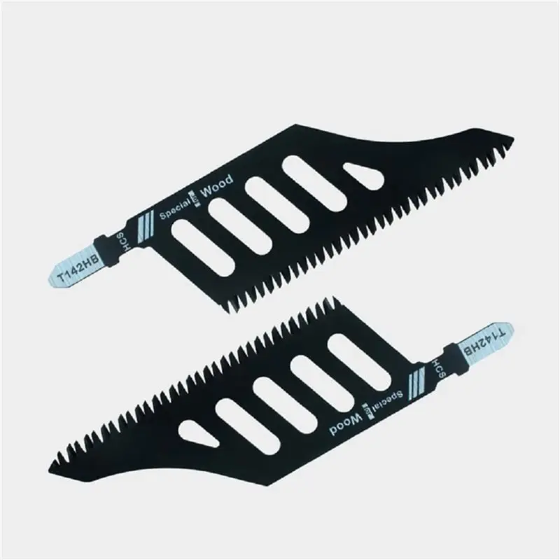 A36T-10 Pack Special Wood T142HB Curved Jigsaw Blades, Black Steel Construction,Special-Shaped Design For Wood Cutting